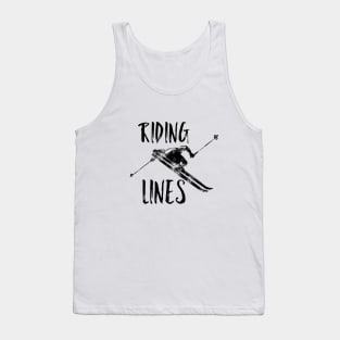 Riding Lines In The Snow, heli skiing, skiing artwork, boarding hoodie, trick t-shirts, piste, snow sports Tank Top